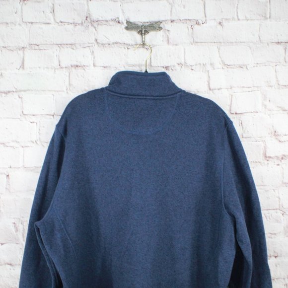 LL Bean Bright Navy Fleece Full-Zip Casual Work Sweater Jacket Size XXL - Picture 8 of 9